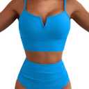 Herseas High Waisted Bikini Sets for Women - V Wire Two Piece Swimsuits Swim Suits 2026 Tummy Control Bathing Suit, Small