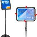 Sign Holder Stand with Rounded Safety Corners, Adjustable 31" to 52" Sign Stand Heavy Duty Floor Standing Poster Holder, Water/Sand Fillable Base for Storefront & Indoor Use, Anti-Glare Display for Signs (Black, 8.5*11 - 1 Pack)