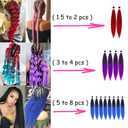 22inch Navy Blue Ombre Braiding Hair Pre Stretched 1B Blue Braiding Hair Extensions Hot Water Setting Styles 4pcs/pack (1B/Blue)
