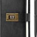 WEMATE Journal with Lock, Diary with Lock, Password Notebook, Pen & Gift Box - Perfect for Men and Women - 4.3X 6.18in Black Keep Your Secrets Safe
