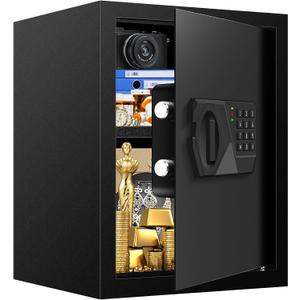 2.8 Cuft Fireproof Safe for Home Use, Digital Home Safes Fireproof Waterproof with Programmable Keypad, Backup Keys and Alarm System, Anti-Theft Home Security Safe Box for Document Money Medicines