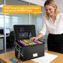 Deluxe Pro Large Next of Kin Box Organizer with 50-Page Family Document Guide, Fireproof Foldable File Organizer with Combination Lock, 10 Hanging Files and 115 Category Labels (15.7"L12.2"W10.6"H)