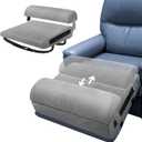 Recliner Leg Rest Cushion, Adjustable Wedge & Semi-Cylinder Foot Pillow with Straps, Removable Foot Rest Extender to Elevate Legs & Foot, Comfort Support Pad for Recliner Chairs Couch, Grey