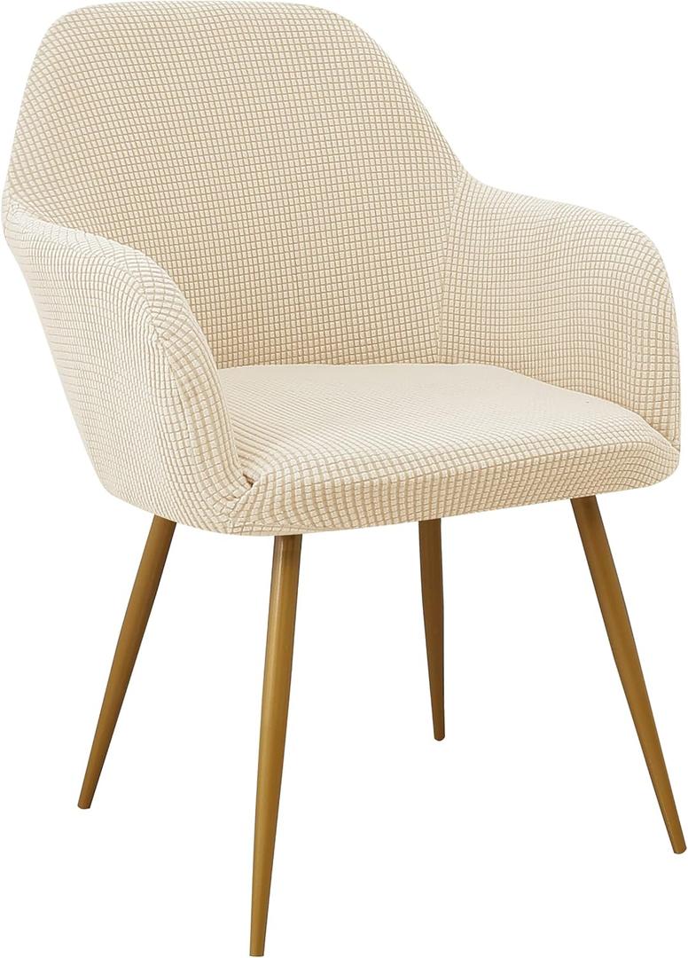 Yonus Dining Room Chair Slipcovers Parsons Chair Covers Sets Armchair Covers Removable Chair Protector Cover Seat Slipcovers for Living Room (1, Ivory White)