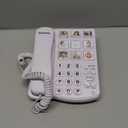 Big Button Phone for Seniors, 9 Pictured Big Buttons,Extra Loud Ringer,Wired Simple Basic Landline Telephone for Visually Impaired Old People with Large Easy Buttons, Emergency House Phones