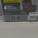 Leather Like Recliner Chair Covers Stay in Place, 4 Pieces Lazy Boy Recliner Cover for Recliner Chair, Leather Cover for Recliner slipcovers Washable for Pets (Light Brown) (1 Seater)