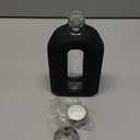 Delove Modern Glass Hip Flask with Silicone Sleeve- Small Portable Travel Flask- Clear Pocket Drinking Flask for Men&Women- Wedding Party, Groomsman, Bridesmaid, Gift- 7.5oz/220ml,Black