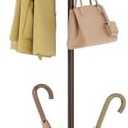 Hoctieon Coat Rack Freestanding, Entryway Coat Hanger Stand, Umbrella Holder, Hall Tree With 12 Hooks, Standing Coat Rack, Floor Standing Metal Umbrella Tree Stand, Brown