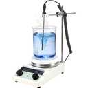 5.5 inch Magnetic Stirrer Hot Plate, Max Temp 572/ 300, 100-1500RPM Ceramic Coated Aluminum Stir Plate, Max 5L Stirring Capacity, with Stir Bar, Temp Probe Sensor, Stand