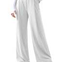 JOYCATCH Womens Wide Leg Yoga Dress Pants Buttery Soft High Waist Casual Pants Pull On Work Trousers White (White, XS)