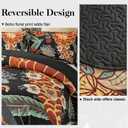 Tyrot 3 Piece Black Boho Floral Californial King Quilt Sets Reversible Farmhouse Botanical Lightweight Bedspread with 2 Shams Butterfly Microfiber Bedding Quilts Set for All Season, 118''x106''