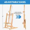 Falling in Art Basic H-Frame Tabletop Easel, Adjustable Beechwood Desktop Easel, Portable Painting Easel Stand for Beginners and Artists, Holding Canvas up to 24" High, 24" x 10" x 10"