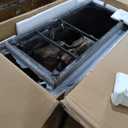 SereneLife Fire Pit Table 50,000 BTU Propane Gas Fire Pit with Adjustable Flame, Stainless Steel Burner, Weather-Resistant Build, Easy Propane Tank Access, and Elegant Lava Rocks for Patio or Backyard (20 inches, White)