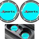 Bling Car Cup Holder Coaster, 2PCS 2.75" Luminous Shiny Sports Non-Slip Insert Vehicle Drink Cup Pad with Rhinestone, Shockproof Embedded Auto Water Bottle Holder Mat, Universal Fit