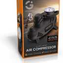 SmartGear Air Compressor 12-Volt/250 PSI 12V Powered Compressor With Inflation Tips Included, Black, STG-6245-TX