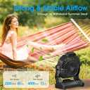 JINLICTE Portable Camping Fan, Rechargeable Battery Powered Tent Fans for Camp Hanging, [13-60Hrs Runtime], 9 Inch, Stepless Speed, Powerful&Quiet, for Picnic, Barbecue, Fishing, Travel, Home, Tent