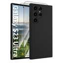 for Samsung Galaxy S23 Ultra Case,Liquid Silicone Upgrade Soft Anti-Scratch Microfiber Lining 2 HD Screen Protector Full Camera Protection Shockproof Case for Samsung S23 Ultra 6.8 inch -Black