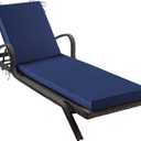 Chaise Lounge Cushions Outdoor, Waterproof Lounge Chair Cushion, 72x 21x 3 Inch Outdoor Chair Cushions with Ties, High-Density Foam Patio Lounge Chair Pads for Lawn, Pool & Beach, Navy