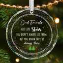 2 x Friendship Gifts for Women 2025, Best Friend Christmas Ornaments Glass Decoration