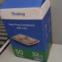 50 Pack (100-Piece) 32 oz Meal Prep Containers Reusable with Lids 3-Compartment, To Go Take Out Plastic Food Storage Containers, Sturdy Leakproof Food Safe, Microwave Freezer Dishwasher Safe, Silver