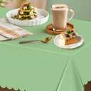 2 Pack Plastic Sage Green Tablecloth, Disposable Scalloped Table Cloth for Rectangle Tables for Wedding Bridal Shower Baby Shower Birthday Tea Garden Party, 54 X 108Inch (Sage Green, 2 Pack)