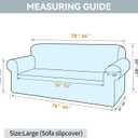 LURKA Stretch Sofa Slipcovers Couch Covers for 3 Cushion Couch Sofa Pet Friendly Non Slip Sofa Cover Washable Furniture Protector with Elastic Bottom (Large, Black)