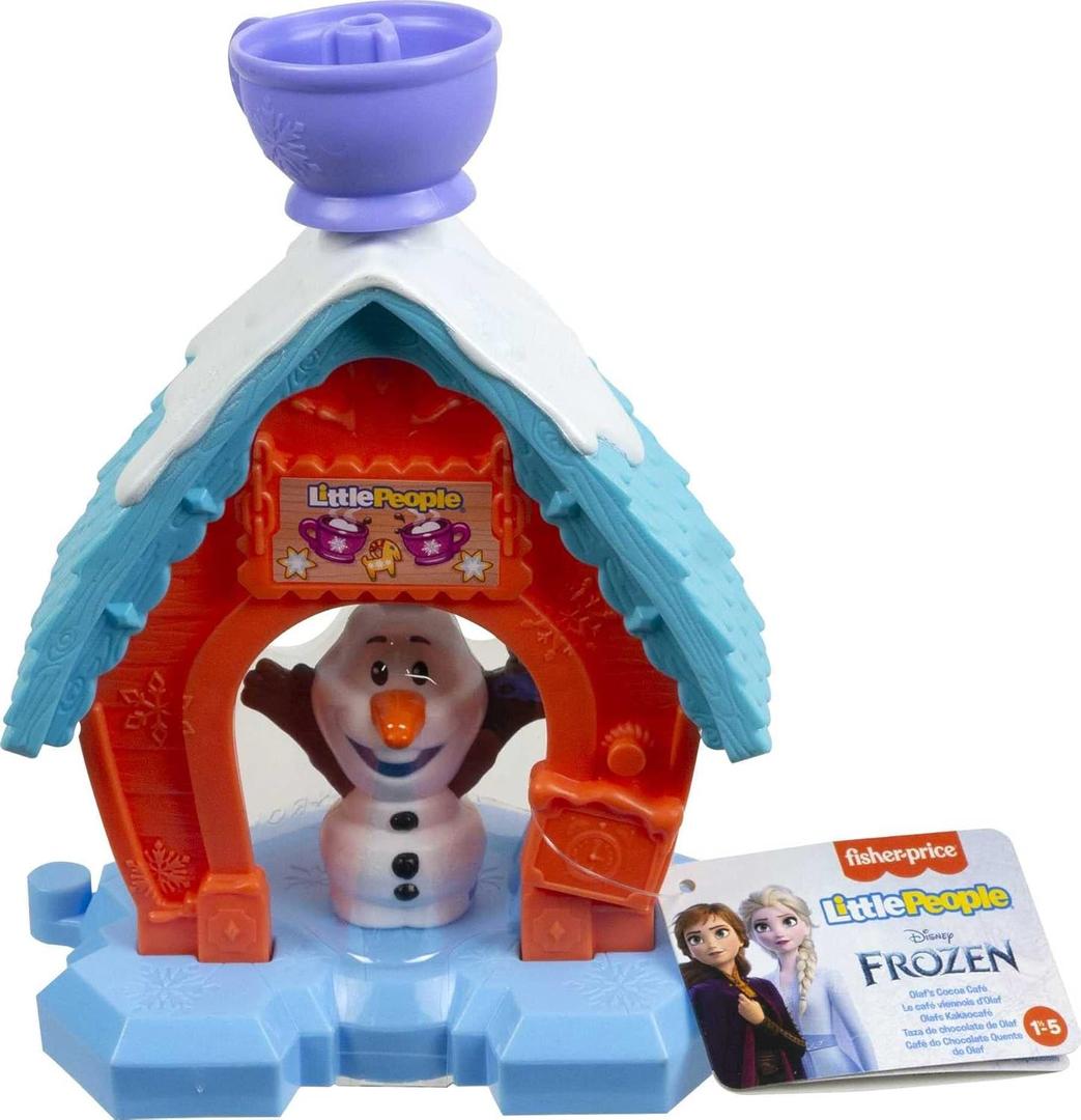 Fisher-Price Little People Toddler Toy Disney Frozen Olafs Cocoa Caf Playset with Figure for Preschool Pretend Play Kids Ages 18+ Months