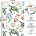 Sea Turtle Coral Nautical Kitchen Towels Set of 2 Dish Towels Kitchen Hand Towels Absorbent Quick Dry Microfiber Cloth Dish Towels Drying Towel 18" x 26",