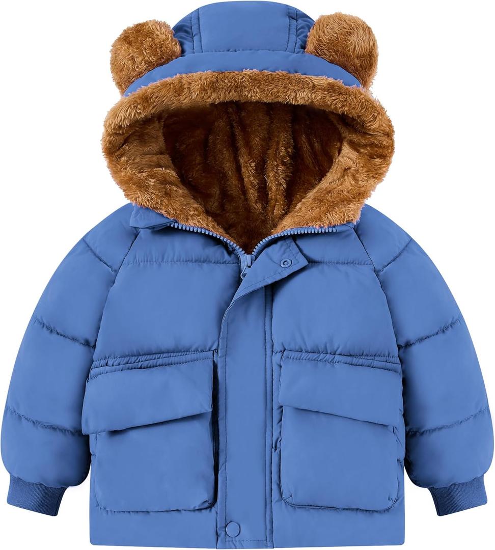 BFUSTYLE Baby Coat 6M-5T Winter Clothes Toddler Boy Girl Jacket Infant Fleece Outerwear With Hood