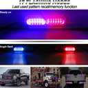 ASPL 8pcs Sync Feature Ultra Slim 12-LED Surface Mount Flashing Strobe Lights for Truck Car Vehicle LED Mini Grille Light Head Emergency Beacon Hazard Warning Lights (Red/Blue)