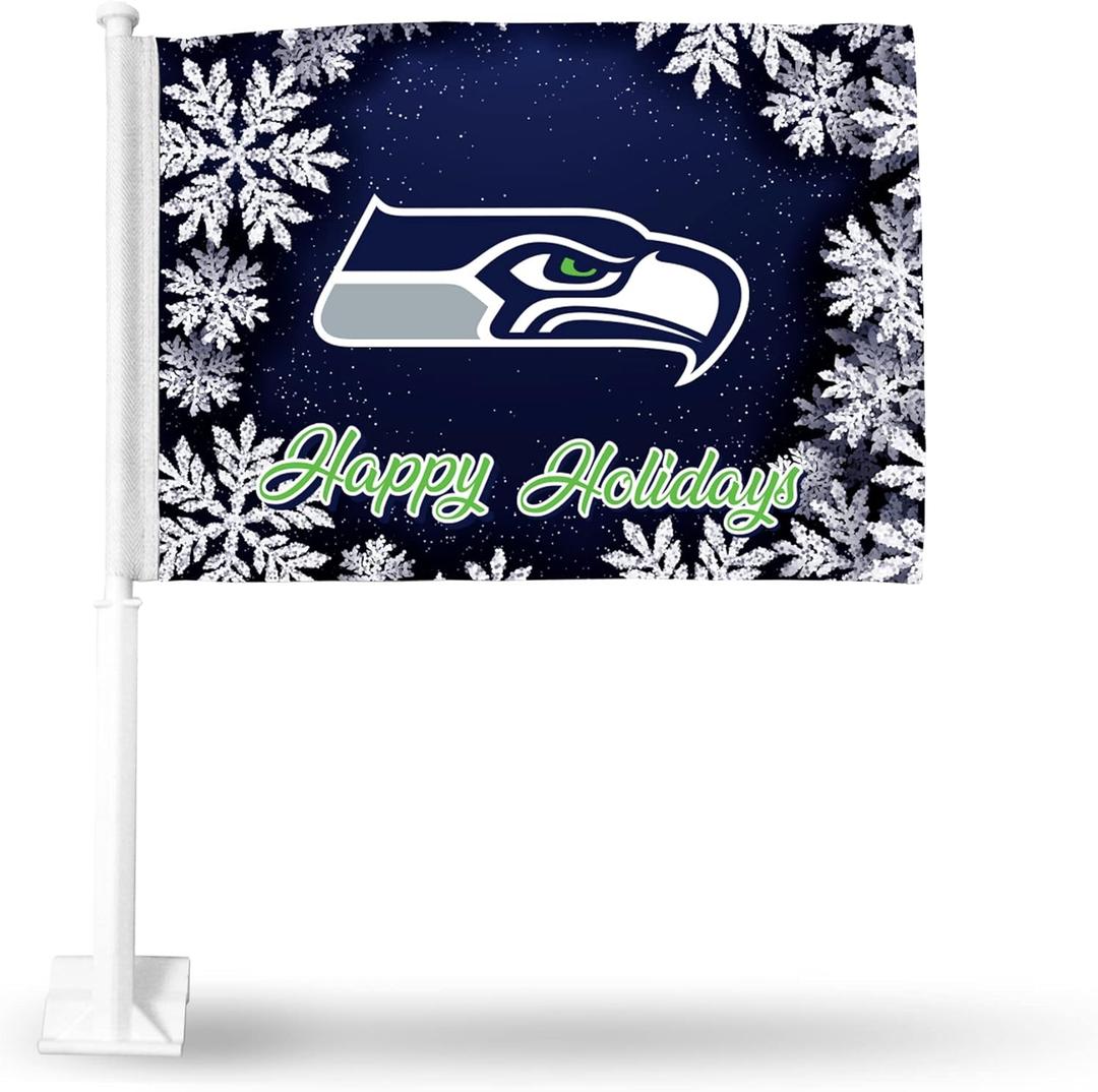 Rico Industries NFL Car Flag Double Sided Car Accessory (Holiday)