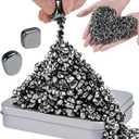 JUNYANG Magnetic Balls, 1000+ Mini Magnetic Putty, with 2 Large Smooth Magnetic Beads, Fun Quiet Fidget Toy for Adults & Teens, Weak Ferrite Putty Desk Toys for Office, ADHD Sensory Toys (Black)