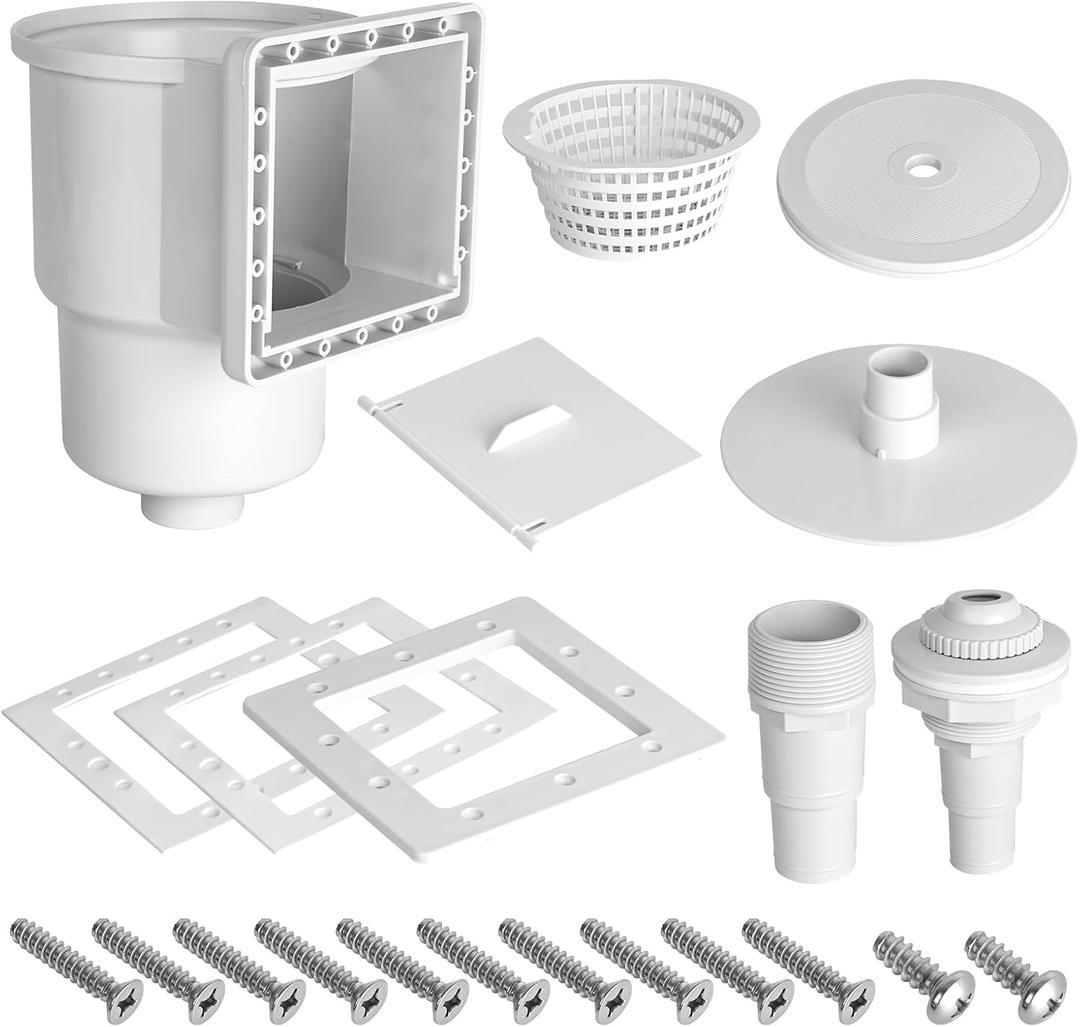 SP1091LX Universal Above Ground Pool Skimmer Kit with Accessories, Compatible with Standard 6-Inch Wall Openings, Replaces SP1090, SP1091ES, SP1095ES Hay Ward Models