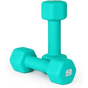 CAP Barbell Neoprene Dumbbell Weights, 9 lb Pair, Mint