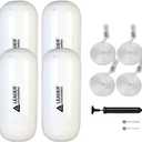 Leader Accessories Boat Fender 4 Pack Boat Bumpers Hole Through Middle Ribbed Inflatable Includes 3/8'' Fender Lines Pack od 4 and Pump to Inflate