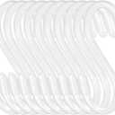 30 Pack 3 Inch White S Hooks,Vinyl Coated Heavy Duty S Hook for Hanging Plants,Non Slip Closet S Hooks,Steel Metal White Vinyl Coated Small S Hook for Hanging Jeans Pots and Pans Coffee Cups