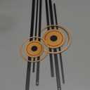 Pigort Metal Abstract Wall Art, Black Wall Art, Geometric Contemporary Wall Decor,Vertical Modern Wall Art for Living room Bedroom Office 4.3x15.7inch Set of 2 (BG2)