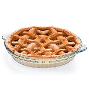 GRZJOPP 1 Pack Glass Pie Plate with Handles, 7 Inches Baking Dish, Clear Glass Serving Plate for Snacks, Salads, Desserts,Fruits (1)