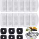 12 Pack Replacement Filters for D60 100oz/3L Automatic Pet Fountain, ZEKIRY Carbon Cat Water Fountain Filters, Triple Filtration Pet Fountain Filter Replacement(6Pcs Pump Filters)