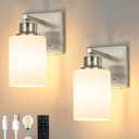Rayogale Wireless Wall Sconces, Nickel Battery Operated Wall Sconce Set of 2 with Timer Function, Easy Install Dimmable Rechargeable Wall Lamps for Living Room, Bedroom, Hallway, Entryway Decor 3000K