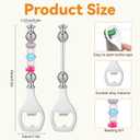 20pcs Beadable Beer Opener Reusable Bottle Opener Decorative for Bartenders DIY Flat Beer Bottle Openers Beaded Bottles Openers DIY Bead Metal Silver Wine Stoppers for Crafts Fall Bar Party Favor
