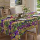 XCHI Colorful Masks Doughnuts Iris Fleur De Lis Mardi Gras Tablecloth Rectangle Carnival Table Cloth Washable Table Covers for Indoor Dining Home Party Decorations 52x70 Inch