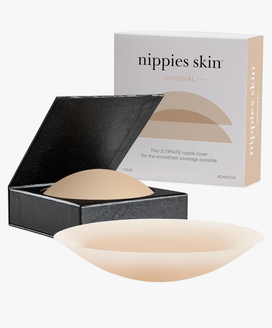 Nippies Nipple Covers for Women - Reusable Sticky Silicone Pasties with Travel Case - Original Circle or Lift Style 