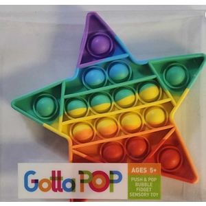 GottaPop Push & Pop Bubble Fidget Sensory Toy, Star(5Pack)
