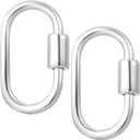 2pcs Oval Locking Jump Rings, 925 Sterling Silver Jewelry Clasp, Small Buckle Lock Clasp for Keychain Bracelets Necklaces Jewelry Making- Silver (Silver-2pcs-0.330.22in)