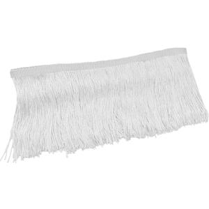 Luomorgo 10 Yards Chainette Fringe Trim 4" Wide - Polyester Tassel for Sewing, Latin Dresses & Lamp Shades | DIY Craft Decor (White)