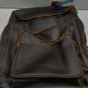 LANNSYNE Vintage Genuine Leather 16" Laptop Backpack For Men Hiking Travel Bag Camping Rucksack