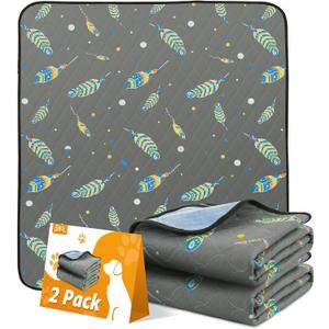 Dog Pee Pads Washable: 2 Pack Reusable Puppy Pads, Reusable Pee Pads Waterproof & Leakproof Puppy Pad, Non-Slip Whelping Pee Pads & Puppy Potty Training Pad for Floor, Playpen,Crate, Couch, 31x36 Inch (Gray)