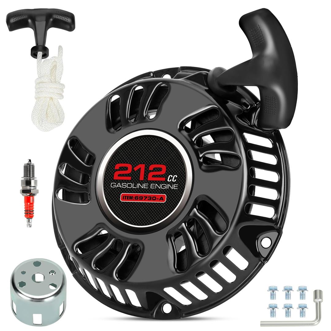 212 Pull Start Recoil Starter Assembly Compatible with Predator 212cc 196cc 6.5HP GX160 Engine Coleman CT200U BT200X Baja MB200 Mini Bike Go Kart Generator Pressure Washer with Pulley Cup