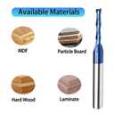 2PCS CNC Router Bits 1/4 Inch Shank 1/8 inch Cutting Diamete Spiral Up Cut End Mill with Nano Blue Coating for Carving Standard milling, Finish and Boring